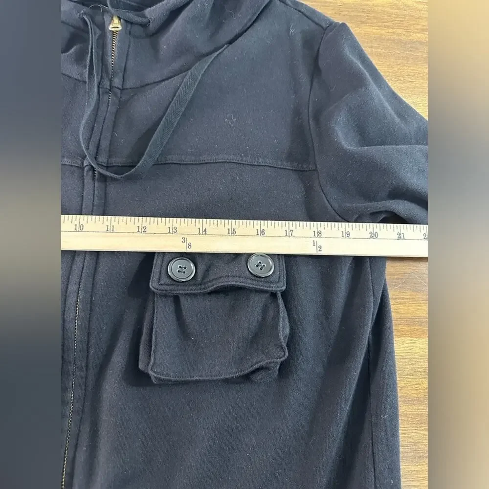 Patterson J. Kincaid Utility Pocket Black Full-zip Hoodie Size Medium